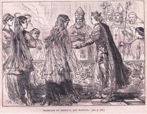 Vigsel mellan Henrik I och Matilda 1102 e.Kr. av Charles Ricketts