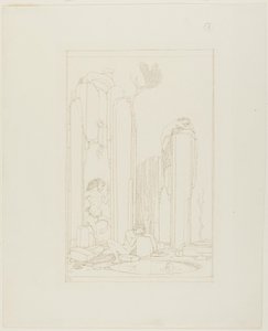 Narcissus vid poolen; illustration till Oscar Wildes "The Disciple av Charles Ricketts
