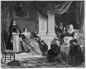 Sancho och hertiginnan, graverad av R. Staines (gravyr) (se även 15321)