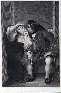 Farbror Toby och änkan, graverad av Lumb Stocks (1812-92) (gravyr)