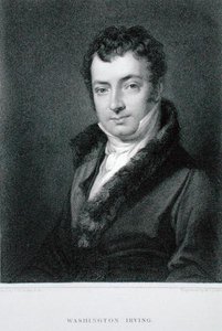 Washington Irving (1783-1859), graverad av Moseley Isaac Danforth (d.1862) (gravyr)