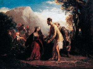 Don Quijote och Dulcinea (olja på duk