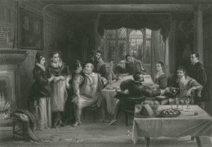 Falstaff och hans vänner, de glada fruarna i Windsor av Charles Robert Leslie