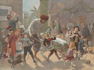 The Yule Log in India — Bringing in the Ice, från The Graphic Christmas Numb..., 2 december 1889. av Charles Roberts