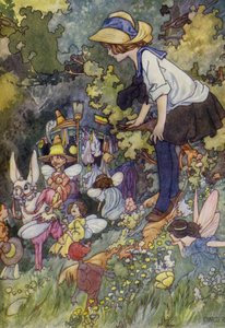 En titt in i sagornas land (färg litho) av Charles Robinson