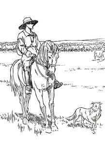 En fårstation i Australien, 1912 av Charles Robinson