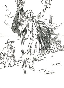 Kapten Cook landar i Australien, 1912 av Charles Robinson