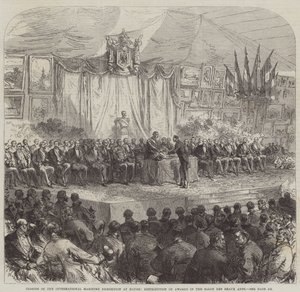 Stängning av den internationella sjöfartsutställningen i Havre, utdelning av priser i Salon des Beaux Arts av Sir John Charles Robinson