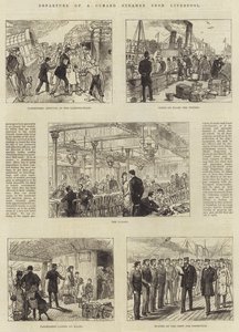 Avgång av en Cunard Steamer från Liverpool
