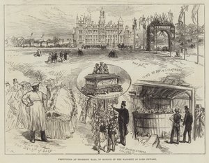 Festligheter i Thoresby Hall för att hedra Lord Newarks majoritet av Sir John Charles Robinson