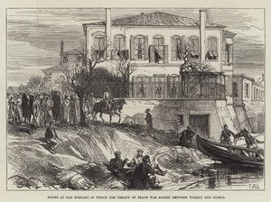 Huset i San Stefano där fredsfördraget undertecknades mellan Turkiet och Ryssland. av Sir John Charles Robinson