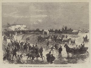 Lansering av den licensierade Victualler-livbåten i Hunstanton, Norfolk