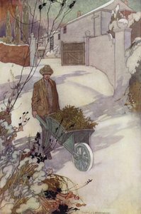 Our Sentimental Garden: Winter (färg litho) av Charles Robinson