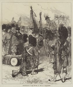 Presentation av nya färger till 42nd Highlanders av Sir John Charles Robinson