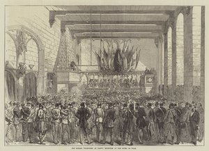 De engelska volontärerna i Gent, mottagning på Hotel de Ville av Sir John Charles Robinson