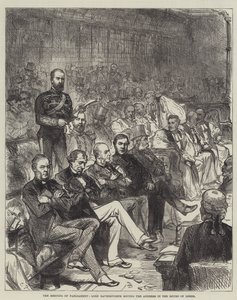 Parlamentets sammanträde, Lord Ravensworth håller talet i överhuset av Sir John Charles Robinson