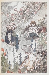 Barnen i den hemliga trädgården: Mary Lennox, Colin Craven och Dickon Sowerby. av Charles Robinson