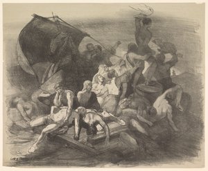 Medusas skeppsbrott. Scen från dramat med det namnet av Charles Rochussen
