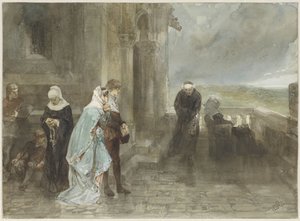 På utkik, scen från 1100-talet av Charles Rochussen