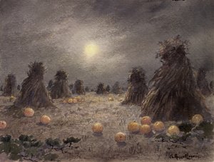 Autumn Harvest by Moonlight (wc på papper)
