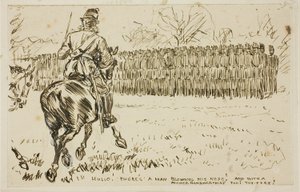 En militär inspektion av Charles Samuel Keene