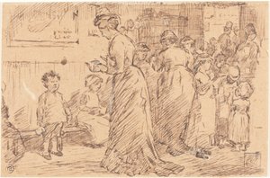 En stationsbuffé av Charles Samuel Keene