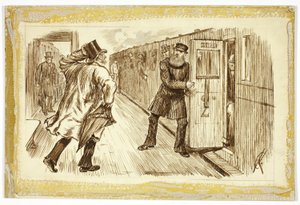 Man som fångar upp tåg av Charles Samuel Keene