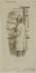 Man på utställning av Charles Samuel Keene