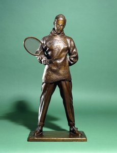 En bronsfigur av H.R.H. Prinsen av Wales, senare Edward VIII, klädd för tennis, ca 1920-1930-talet