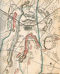 Karta över slaget vid Gettysburg, Pennsylvania, 1-3 juli 1863 1862-1867. av Charles Sholl