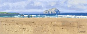 Bass Rock, Belhaven, 2015 (olja på duk) av Charles Simpson