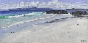 Beach Rocks, Iona, 2016 (olja på duk) av Charles Simpson