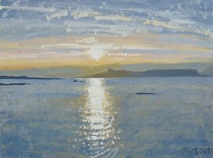 Sunset Sea, 2013 (olja på duk) av Charles Simpson