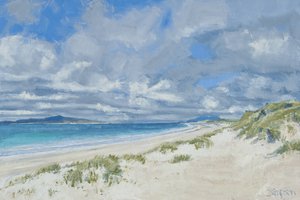 West Beach, Berneray, 2013 (olja på duk) av Charles Simpson