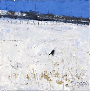 Winter Crow, 2011 (olja på duk) av Charles Simpson