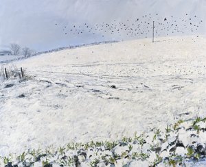 Winter Crows, 2012 (olja på duk) av Charles Simpson
