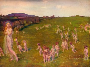 Vårens ankomst, 1913 av Charles Sims