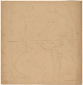 Studera för en gränsdesign [verso] av Charles Sprague Pearce