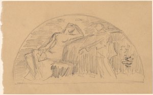 Studera för en Lunett av Charles Sprague Pearce