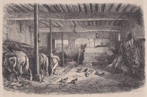 Ett stall, från Magasin Pittoresque, ca. 1852.