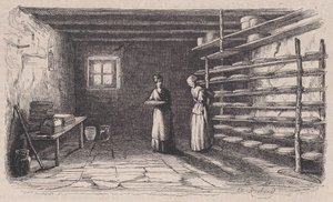 En ostfabrik, från Magasin Pittoresque, ca. 1852.