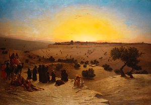 Pilgrimer dyrkar utanför Jerusalem