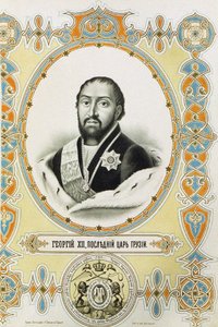 Porträtt av den siste kungen av kungariket Kartli-Kakheti georgiska kungariket Giorgi XII 1746-1800, tidigt 1800-tal. av Charles Thompson