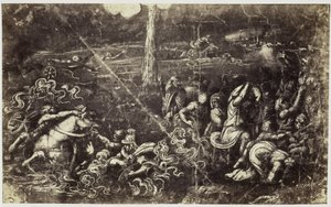 Fotoreproduktion av en teckning av Raphael, en drunknande armé efter Israels korsning av Röda havet