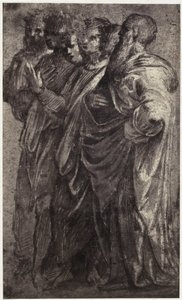 Fotoreproduktion av en teckning av Raphael, sex vise män