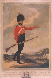 Militärfigur som bär uniformen från det tionde regementet Loyal London Volunteers, 1804