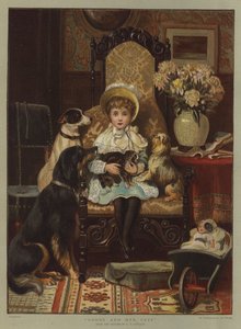 Doddy och hennes husdjur (chromolitho) av Charles Trevor Garland