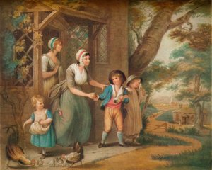 Går i skolan, c1800-talet av Charles Turner