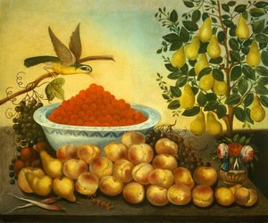 Stilleben: frukt-, fågel- och dvärgpäronträd, 1856. av Charles V. Bond