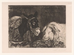 Ezel en zwijn Nykter och arbetsam, frossande och lat (titel på objekt)